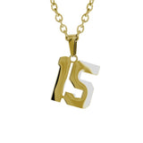 Jersey Number Necklace | Gold Stainless Steel