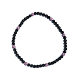 Lavender Haze Iced Out Baseball Bead Necklace | Black & Purple