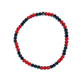 Red Slugger Iced Out Baseball Bead Necklace | Black & Red